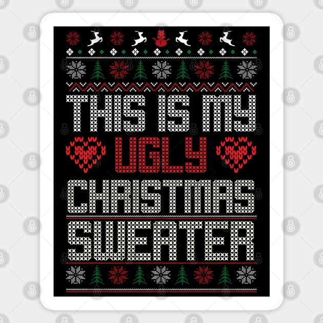 This Is My Ugly Christmas Sweater Ugly Christmas Sweater Sticker by MZeeDesigns